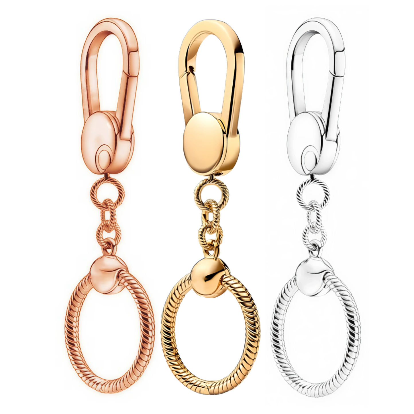Round Keychain for Charms – Silver, Gold or Rose Gold