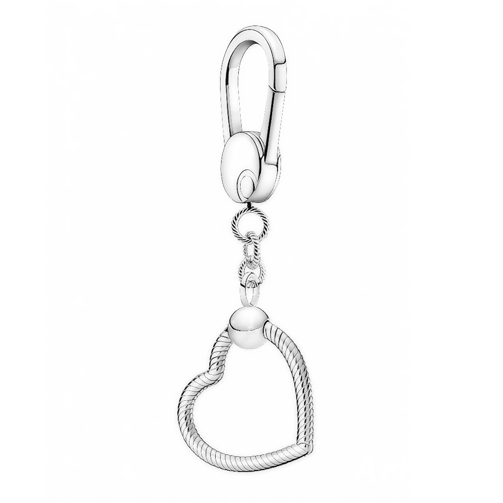 Porte-Clé Cœur pour Charms – Argent, Or ou Or Rose