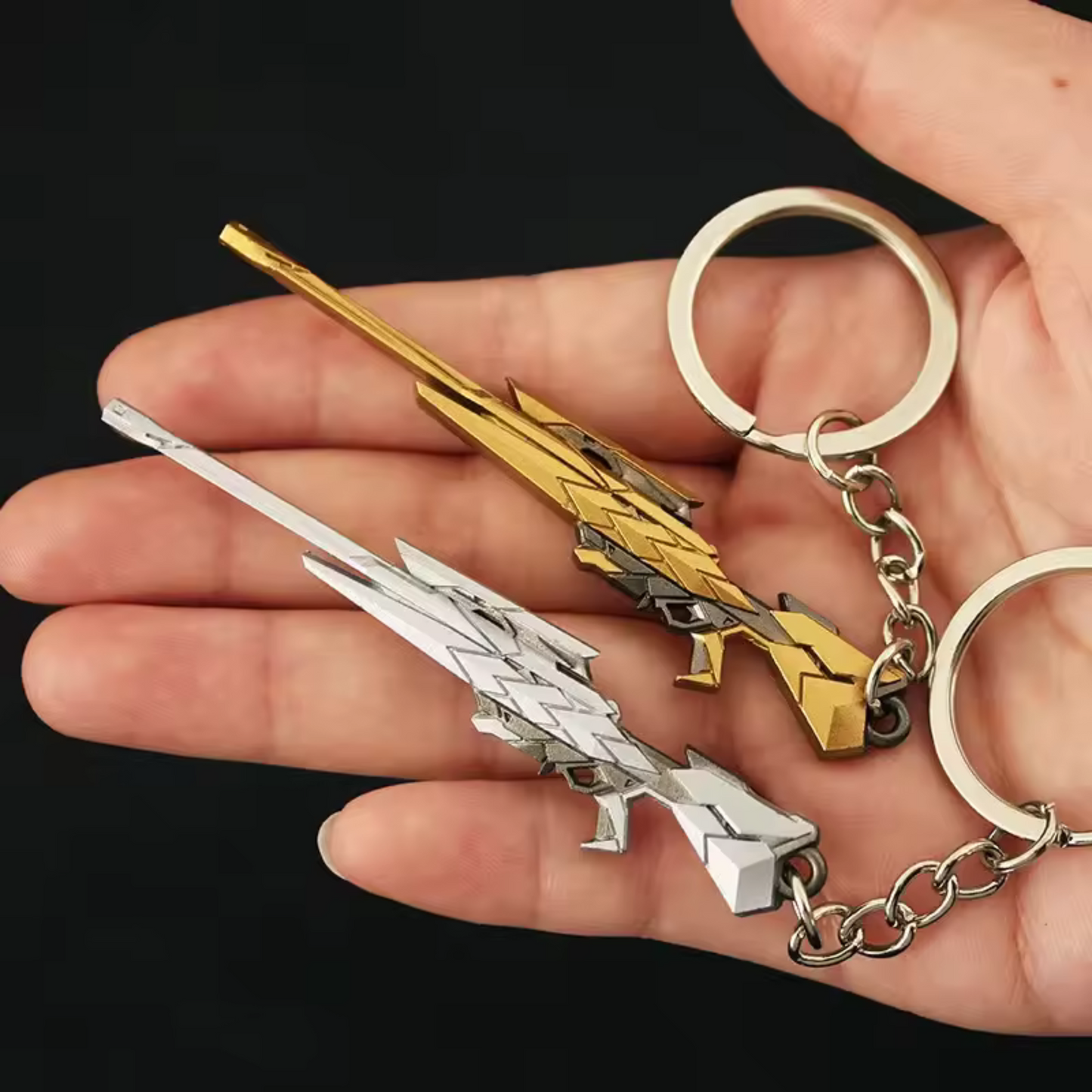 Porte-clé en argent – Skin Operator Araxys Valorant (2 modèles disponibles)