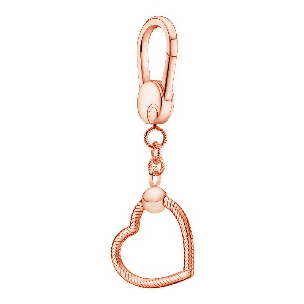 Porte-Clé Cœur pour Charms – Argent, Or ou Or Rose