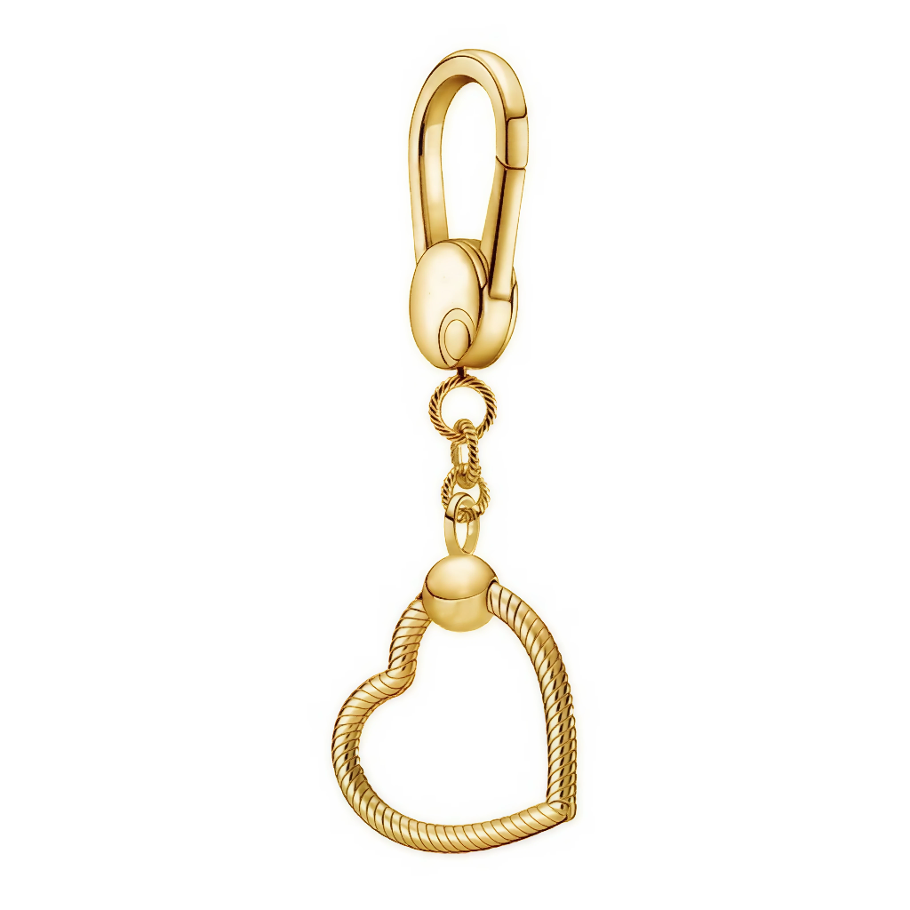 Porte-Clé Cœur pour Charms – Argent, Or ou Or Rose