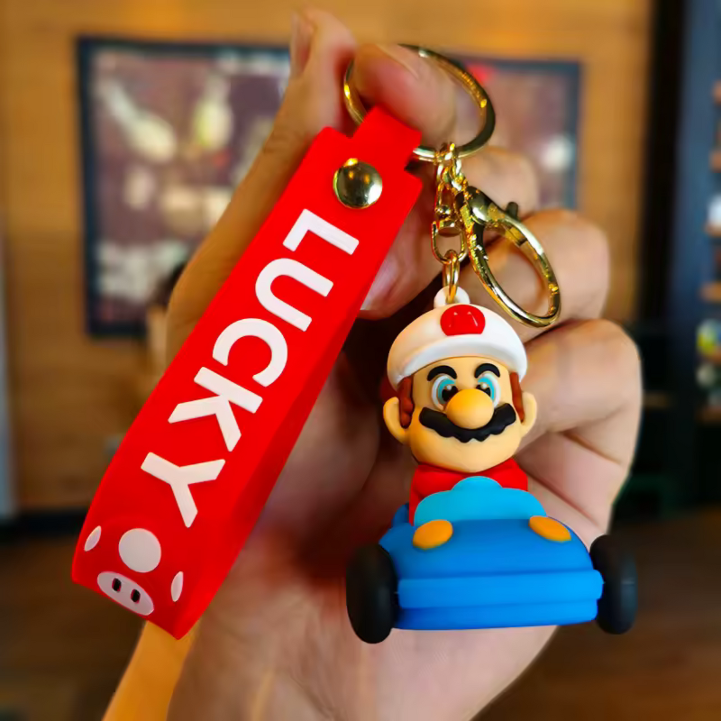 Porte-Clé Mario (2 modèles disponibles : Casquette Jaune et Casquette Blanche)