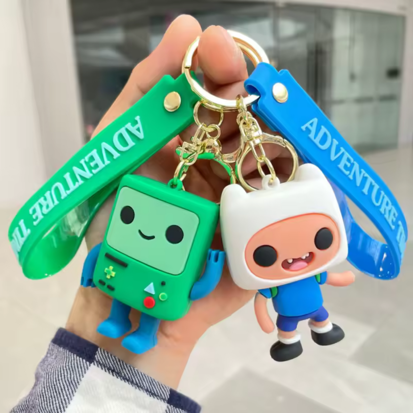 Porte-clé en Silicone Adventure Time – 2 Modèles : Finn et BMO