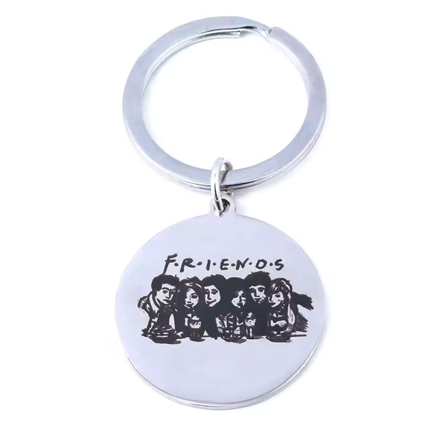 Porte-clé rond avec tous les personnages de Friends – design original pour fans de la série culte