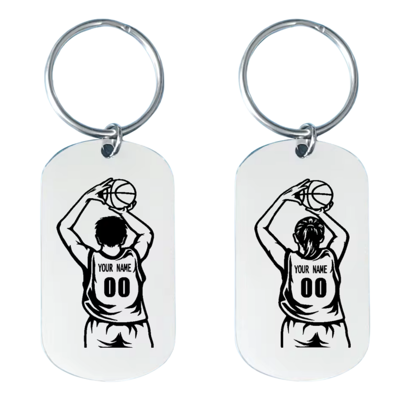 Personalized basketball keychain – Women and Men – Stainless steel