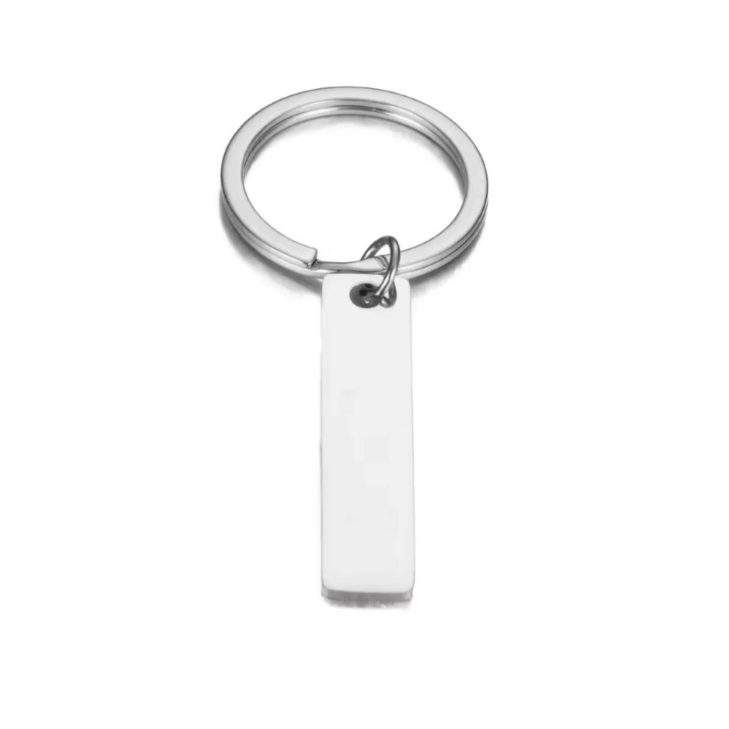 Personalized Rectangular Keychain with Engraved Name in Stainless Steel – A Unique and Elegant Accessory