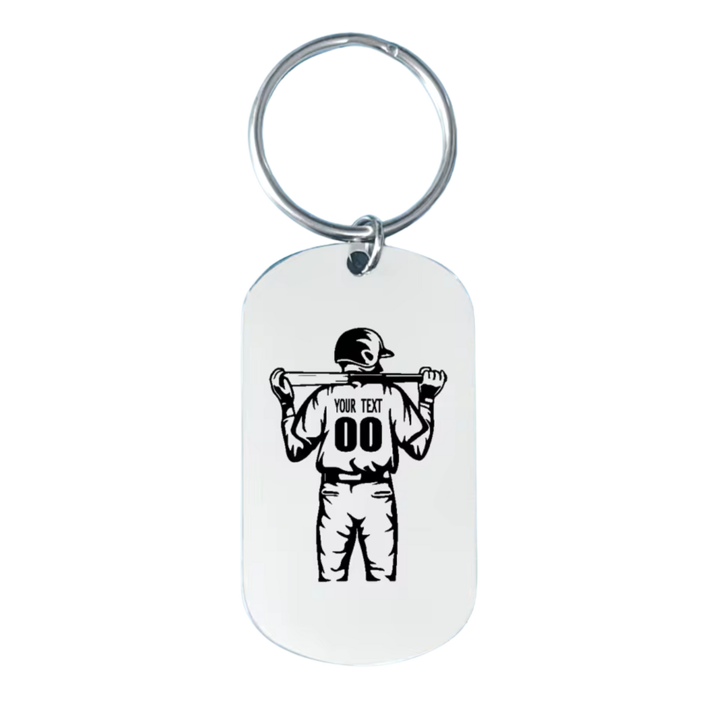 Personalized Baseball Keychain – Women and Men – Stainless Steel