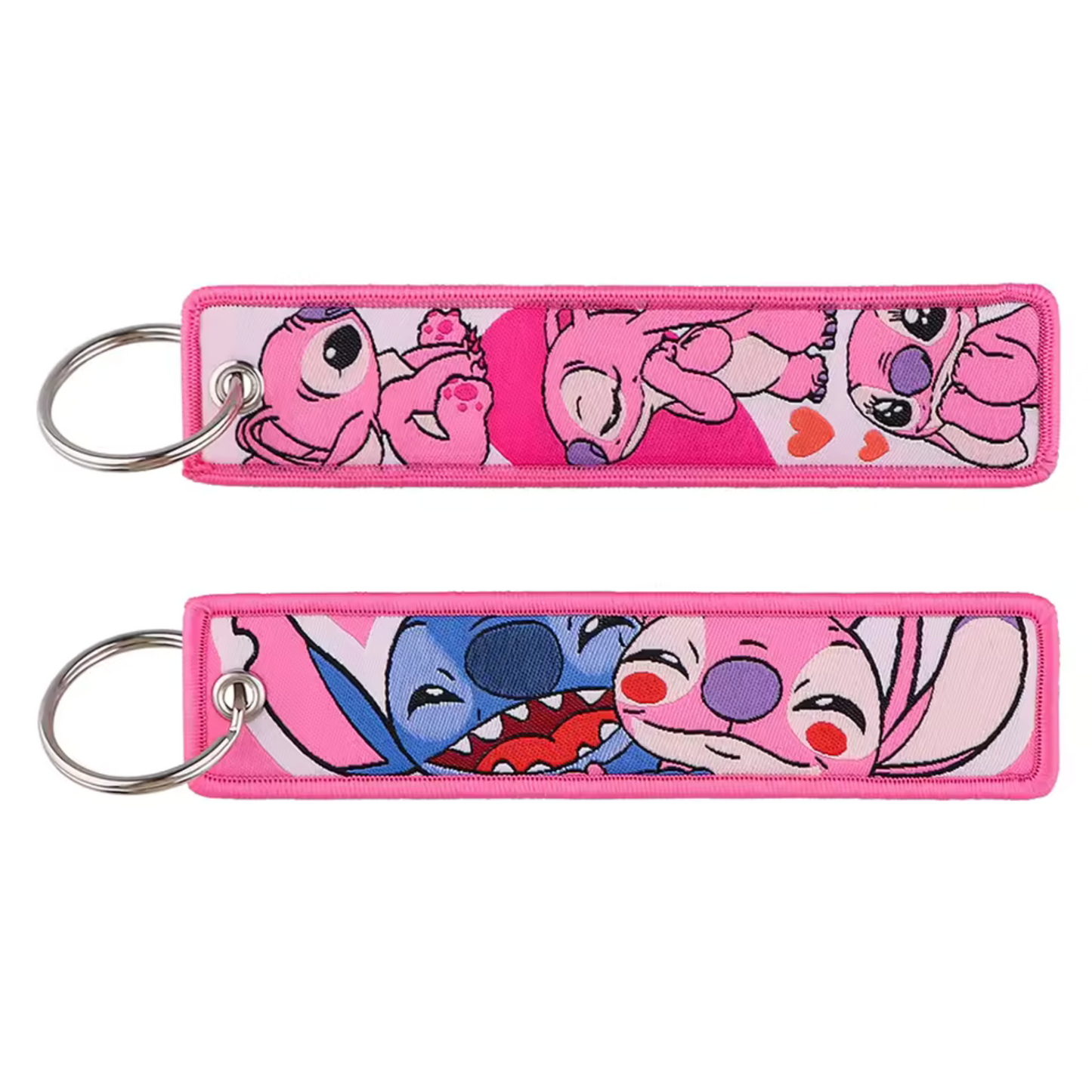 Long Keychain - Stitch and Angel