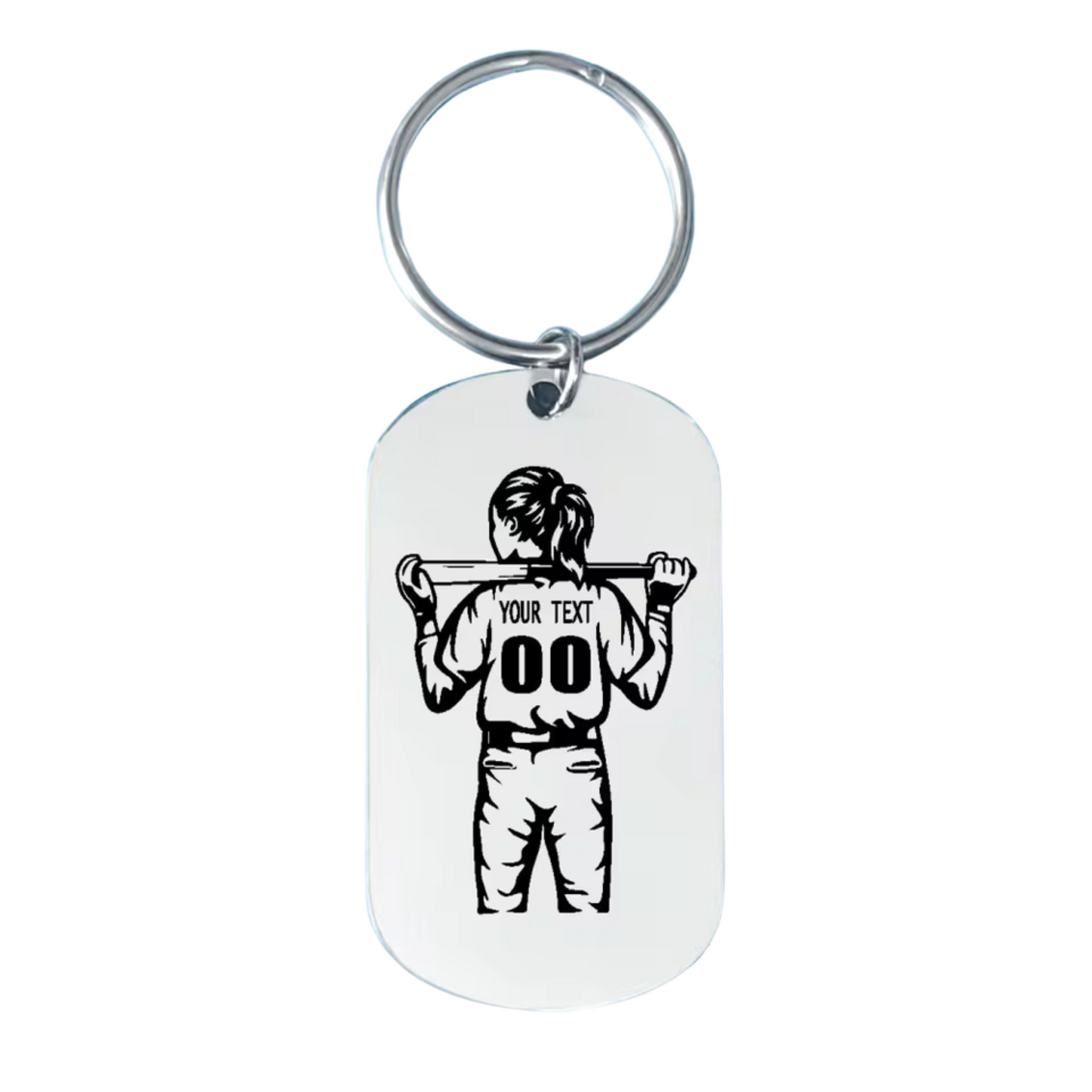 Personalized Baseball Keychain – Women and Men – Stainless Steel