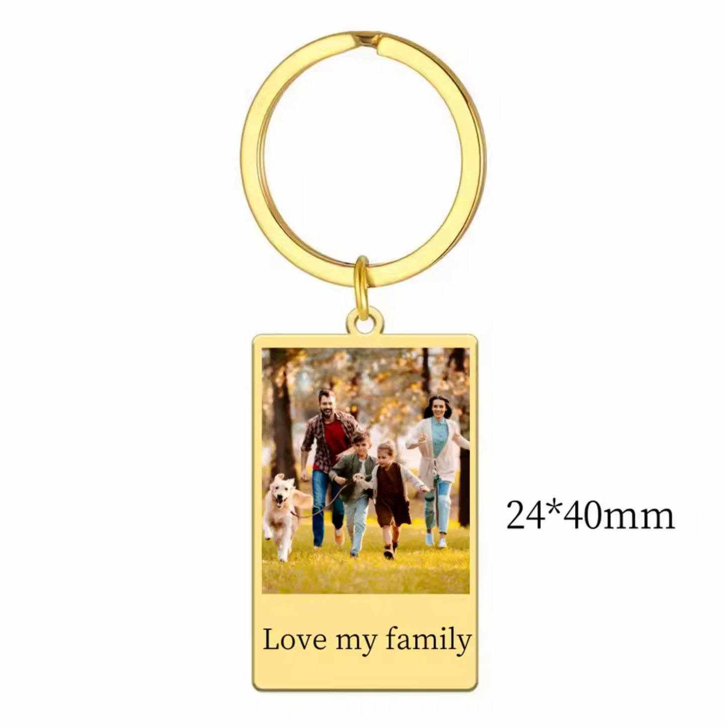 Porte-Clé Personnalisé avec Photo et Texte (3 coloris disponibles)