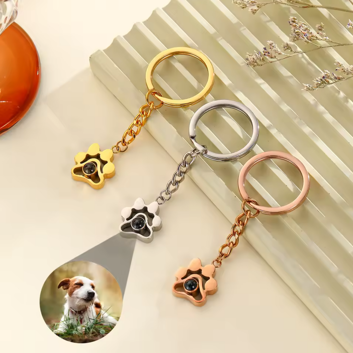 Personalized Photo Projection Keychain for Pets (3 colors available)