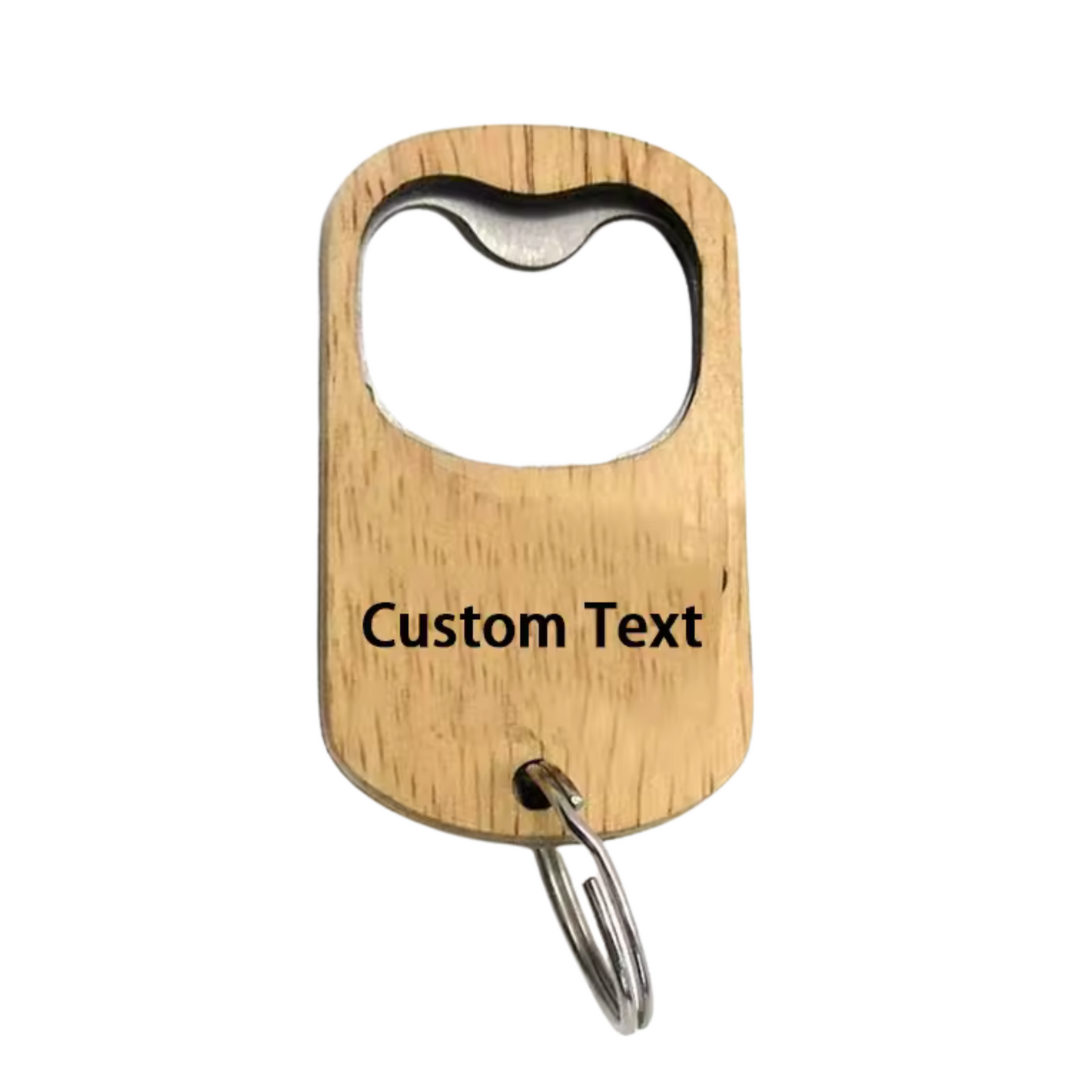 Personalized Wooden Bottle Opener Keychain with Logo