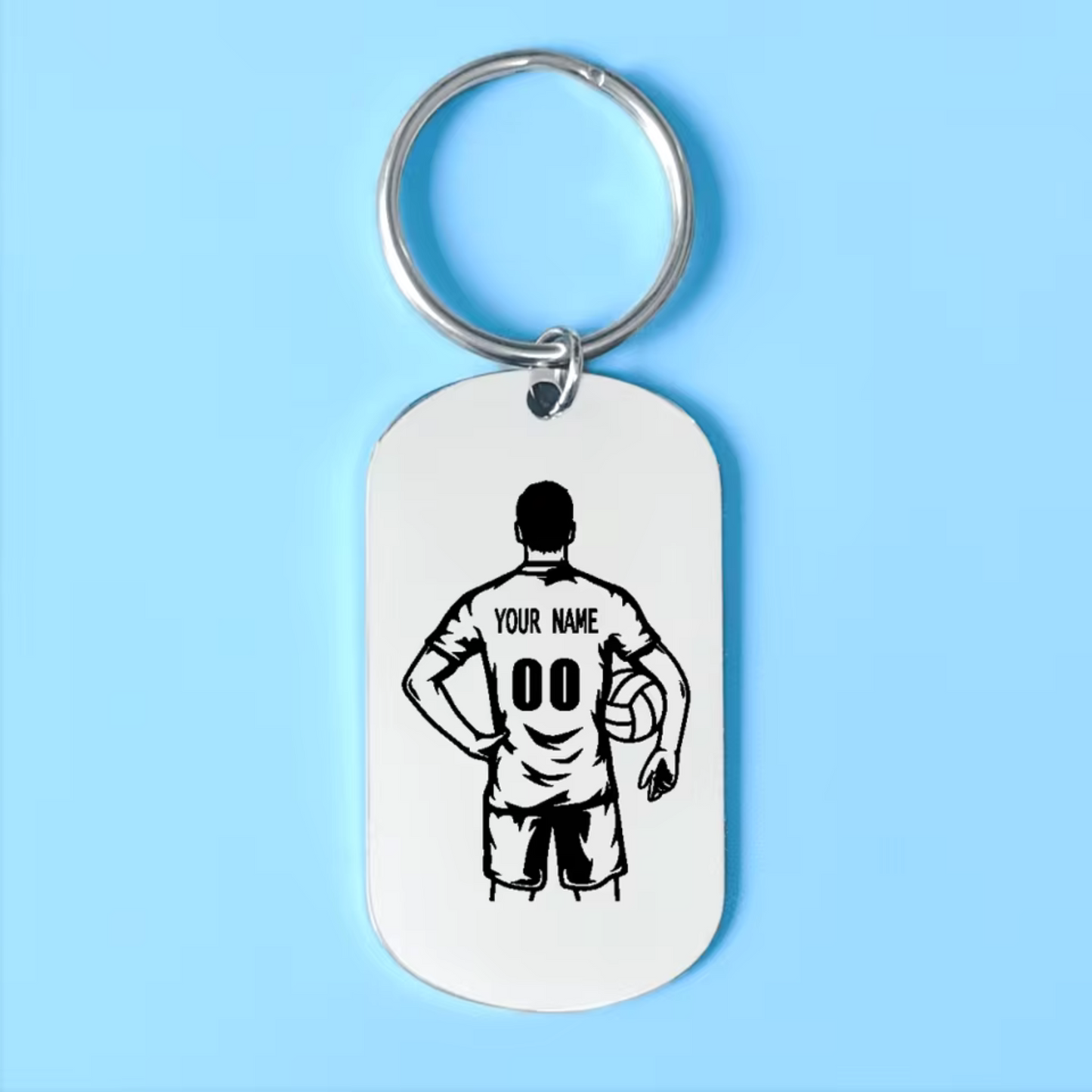 Personalized volleyball keychain for women or men – Stainless steel