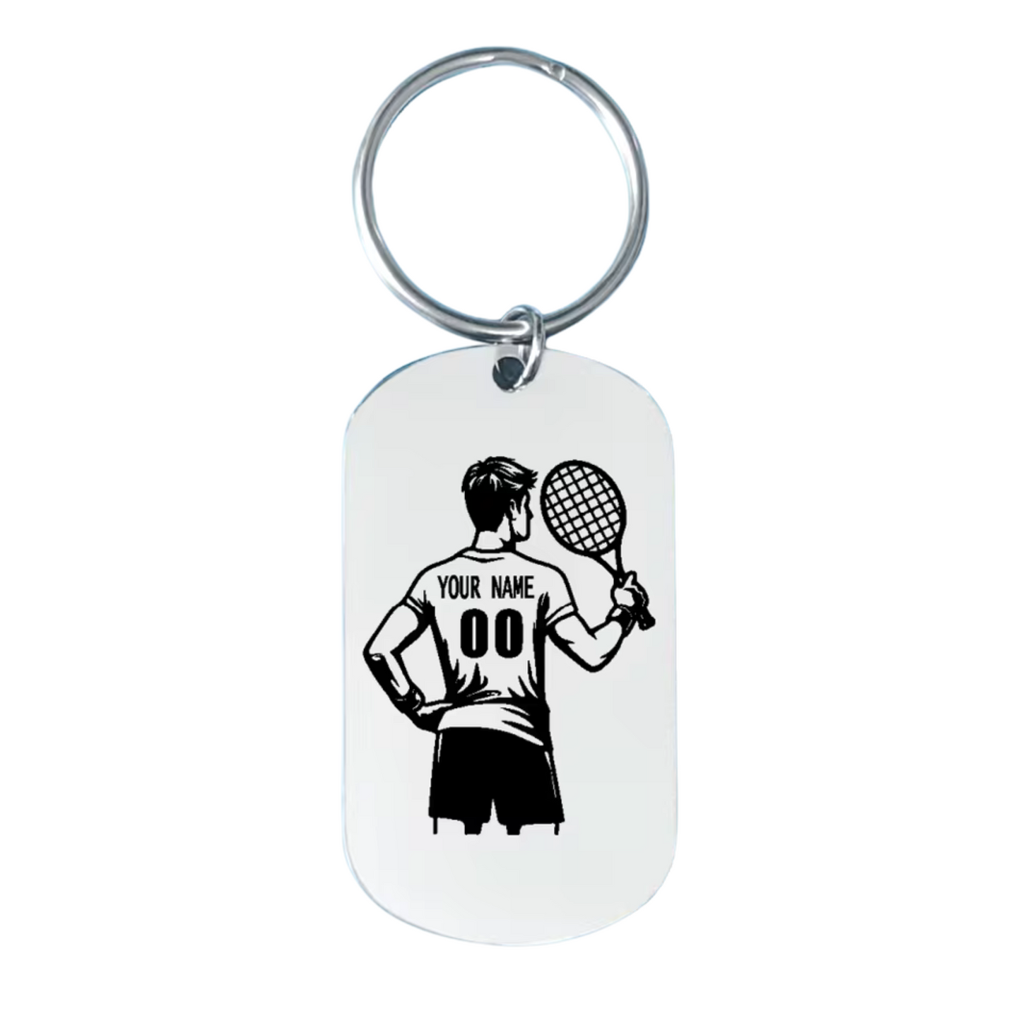 Personalized tennis keychain – Women and Men – Stainless steel