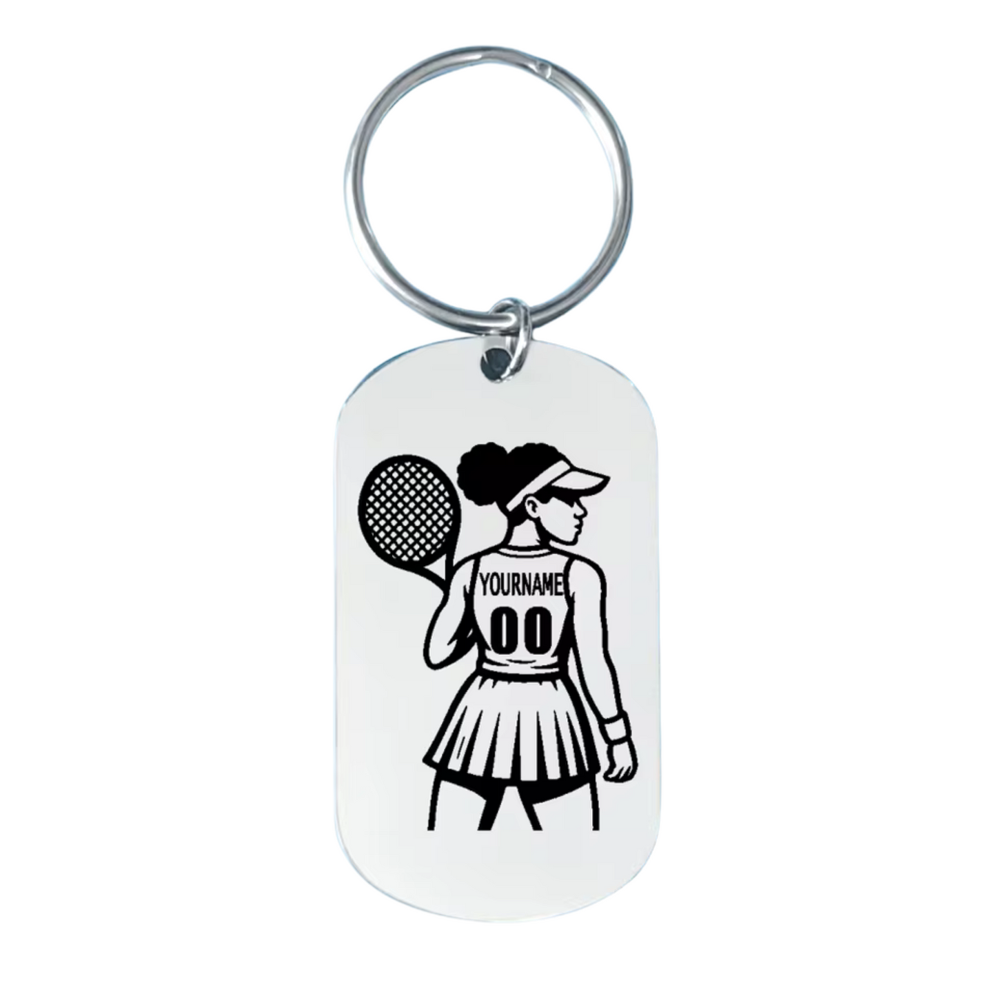 Personalized tennis keychain – Women and Men – Stainless steel