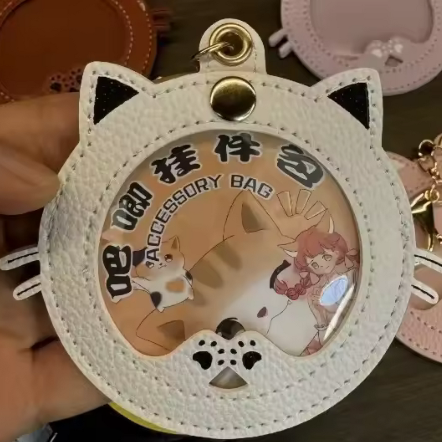 Cat Head Photo Holder Keychain – 6 models available