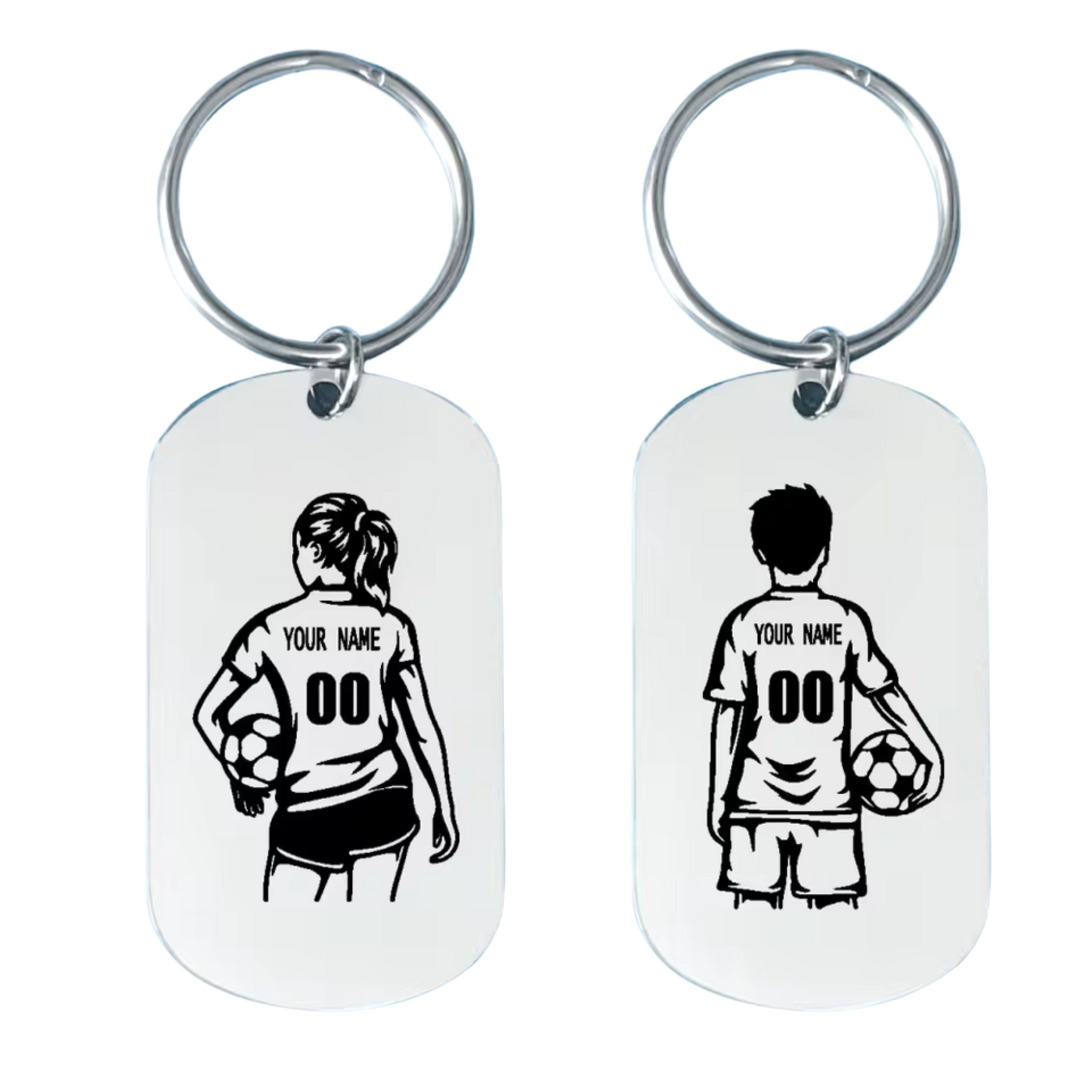 Personalized football keychain – Women’s and men’s version – Stainless steel