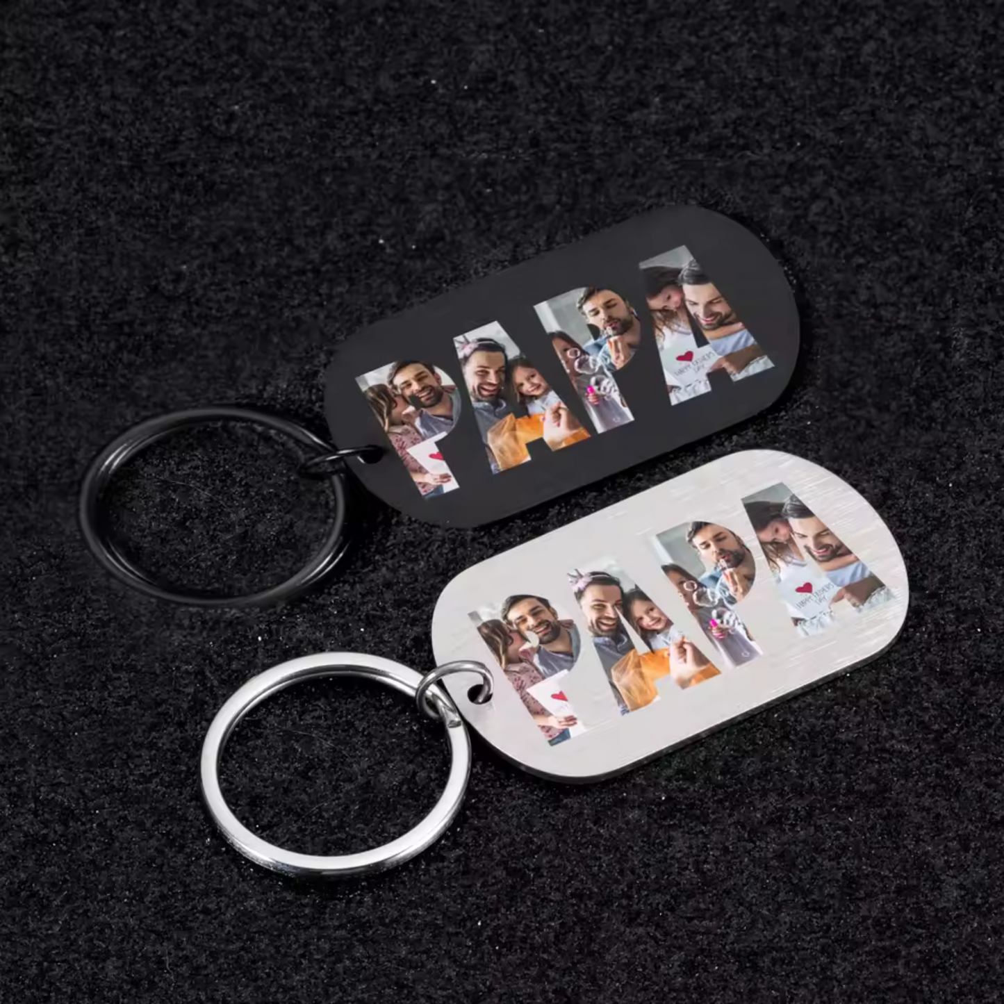 DAD Stainless Steel Keychain – Personalized with Your Photos