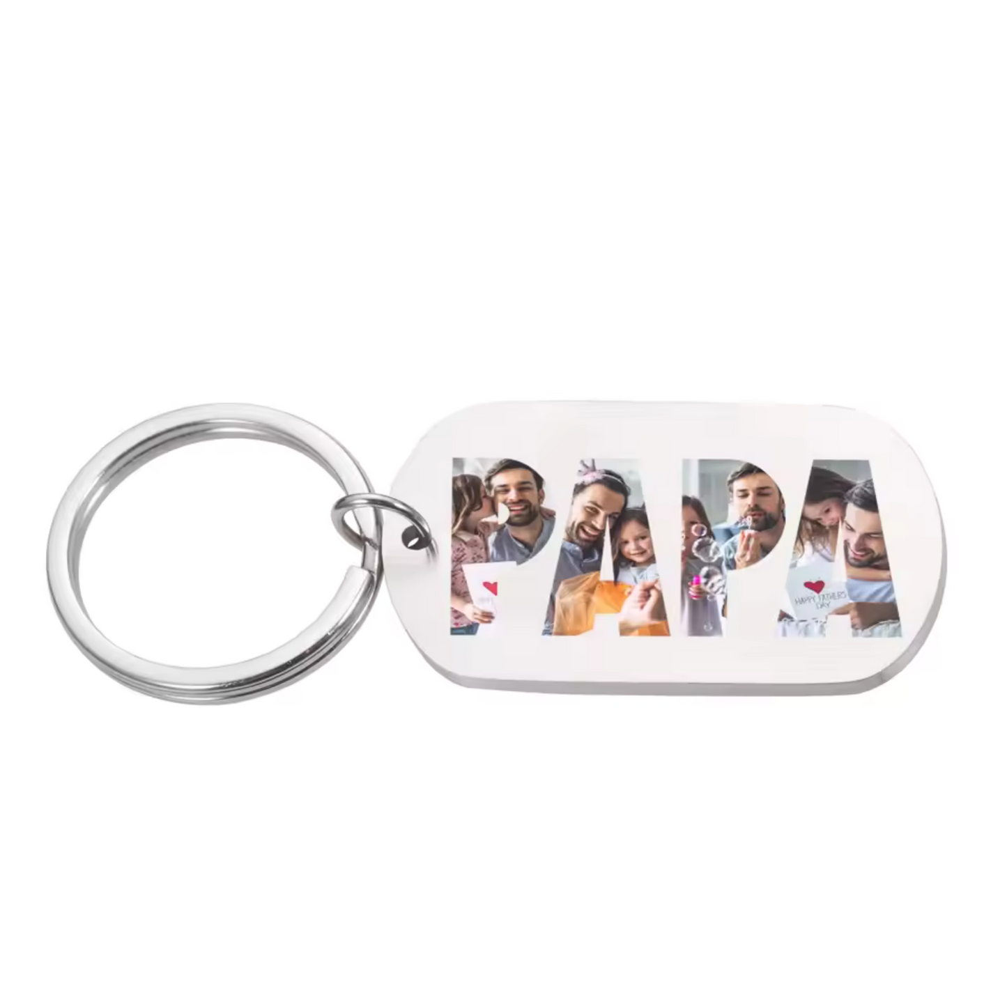 DAD Stainless Steel Keychain – Personalized with Your Photos