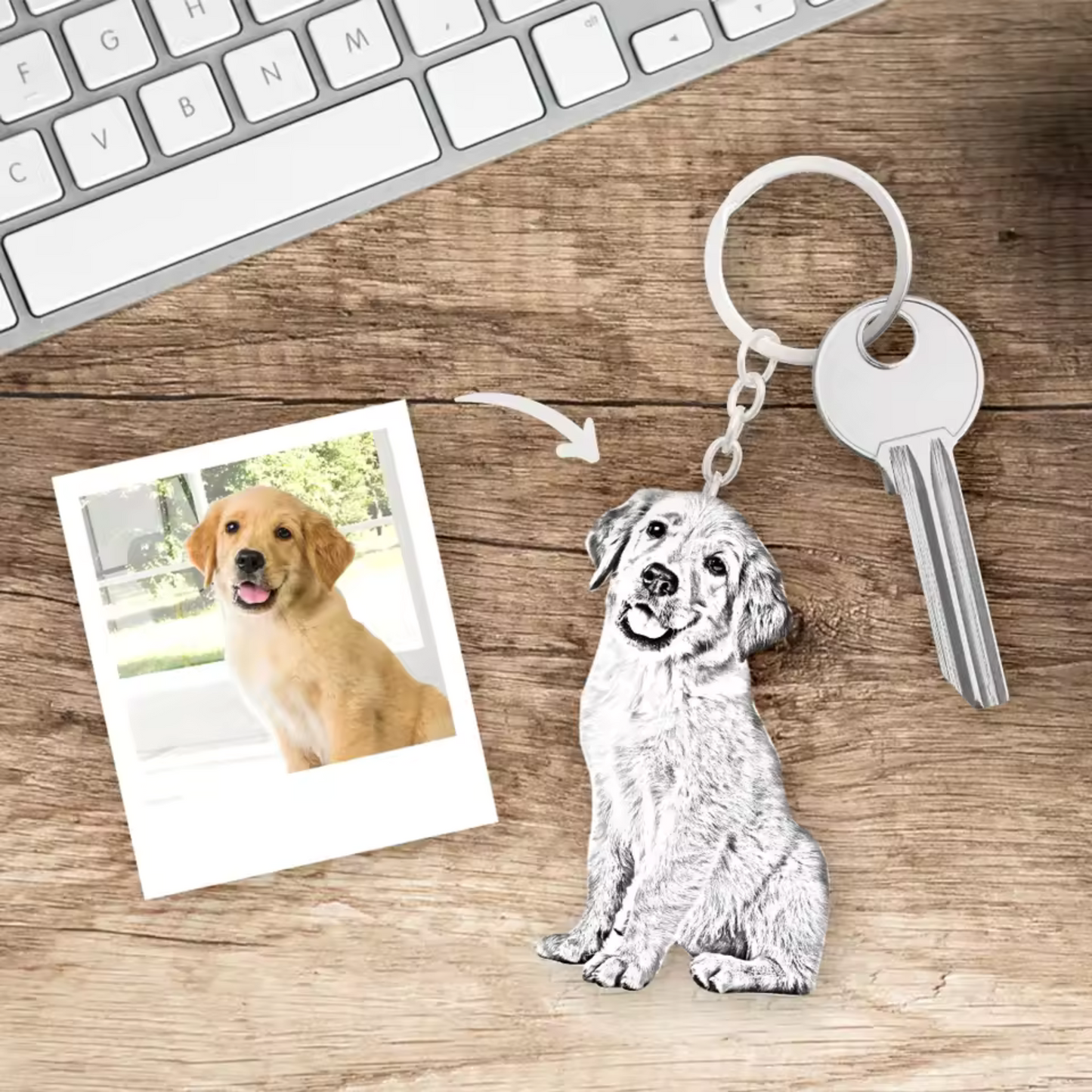 Personalized Pet Keychain - High Quality Photo Engraving in Stainless Steel