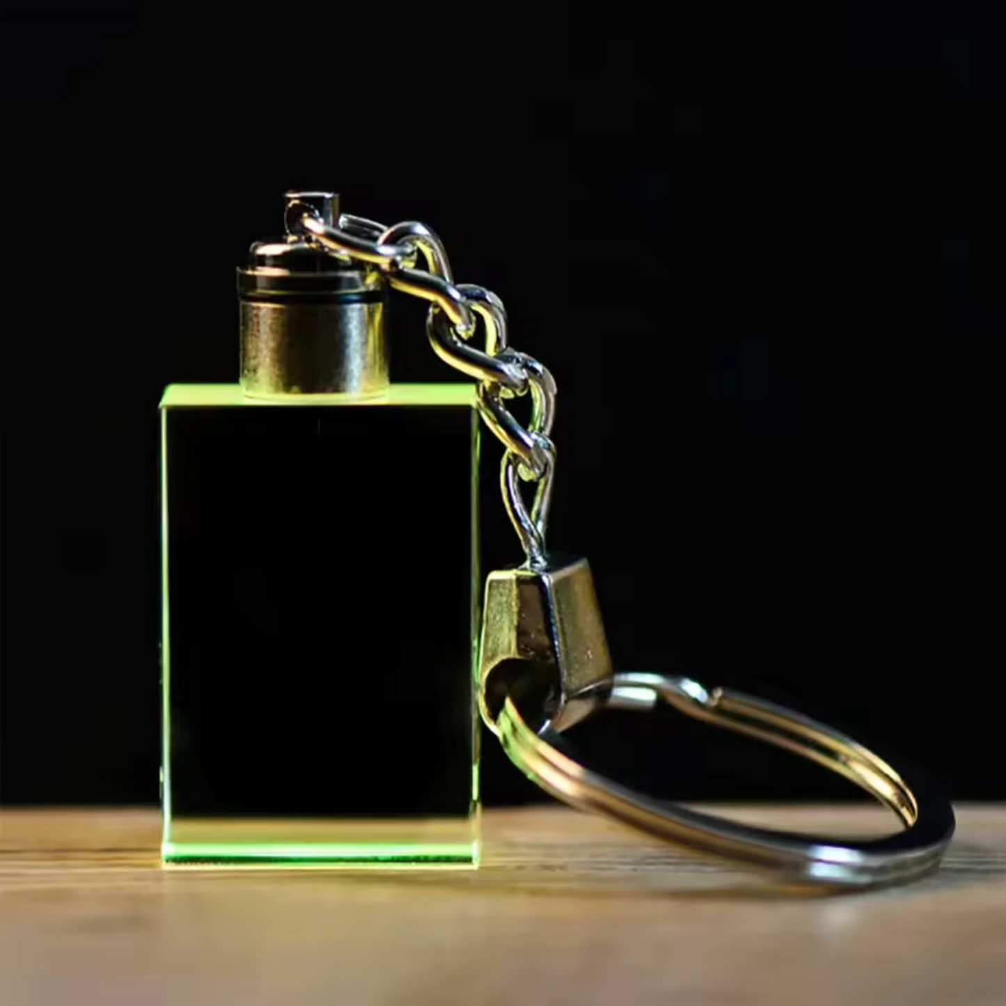 Custom LED Crystal Keychain - 3D Light Up Photo Engraving