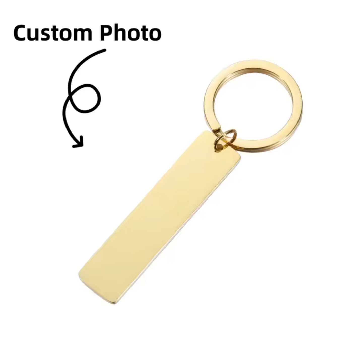 Porte-Clé en Acier Inoxydable avec Gravure de Vos Yeux (3 Couleurs disponibles)