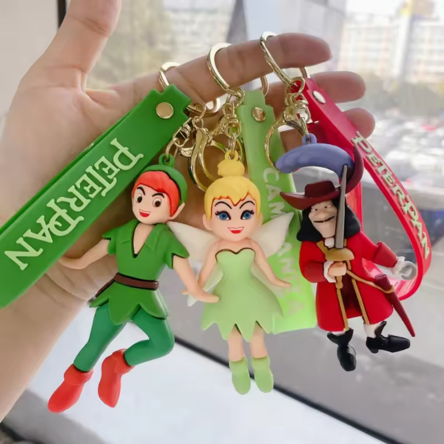 Porte-clé Peter Pan – 3 modèles : Peter, la Fée Clochette et le Capitaine Crochet