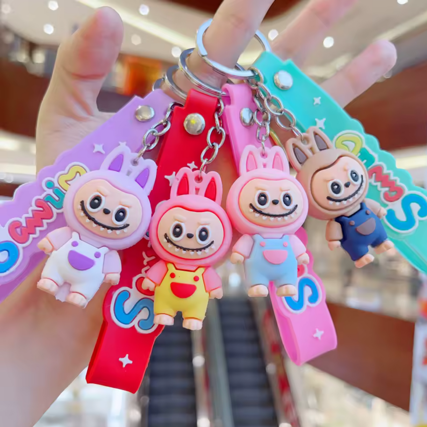 Set of 4 Labubu Plush Keychains – Rewound Softness