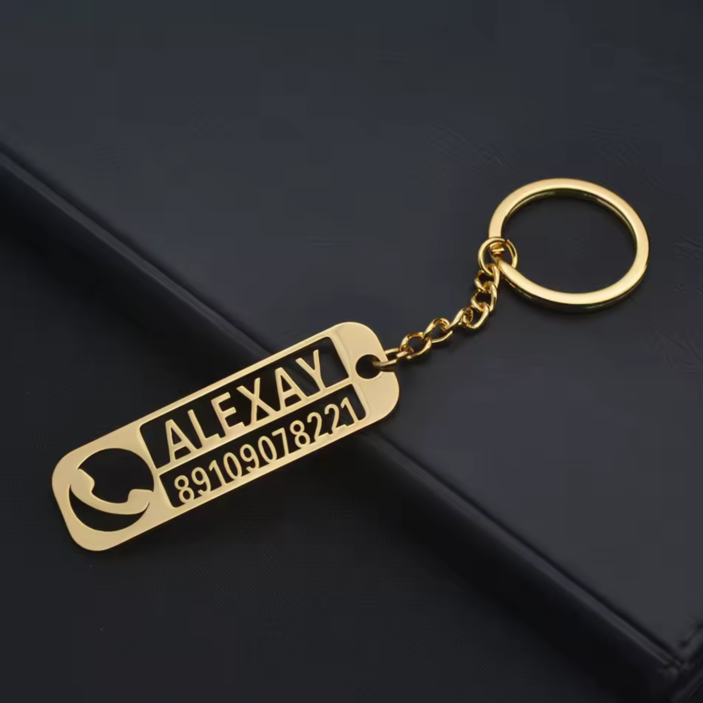 Porte-clé personnalisé anti-perte des clés avec nom, numéro de téléphone et logo