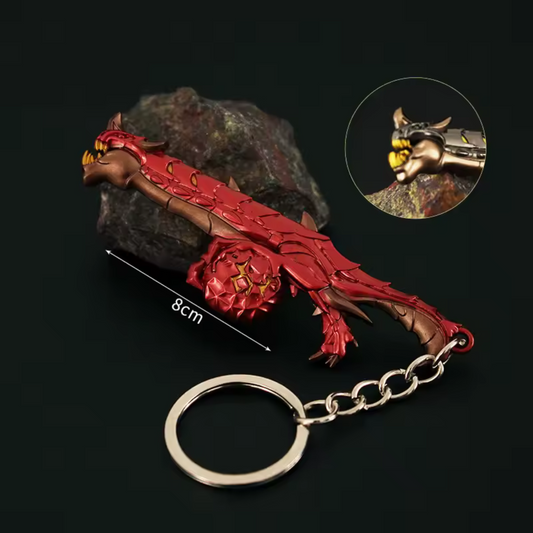 Porte-clé en argent – Skin Elderflame Dragon sur Judge Valorant (3 modèles disponibles)