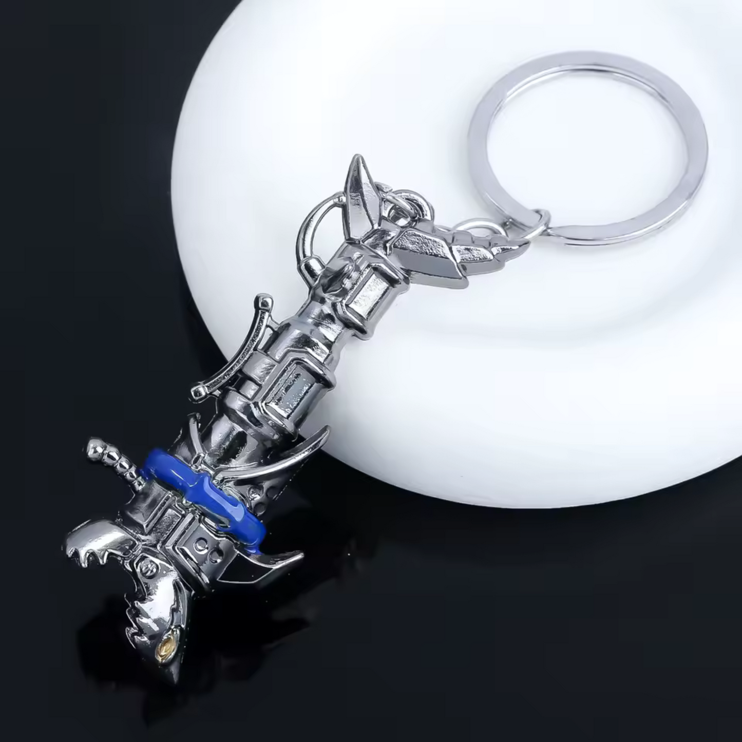 Porte-clé en argent – Canon Requin de Jinx (League of Legends)