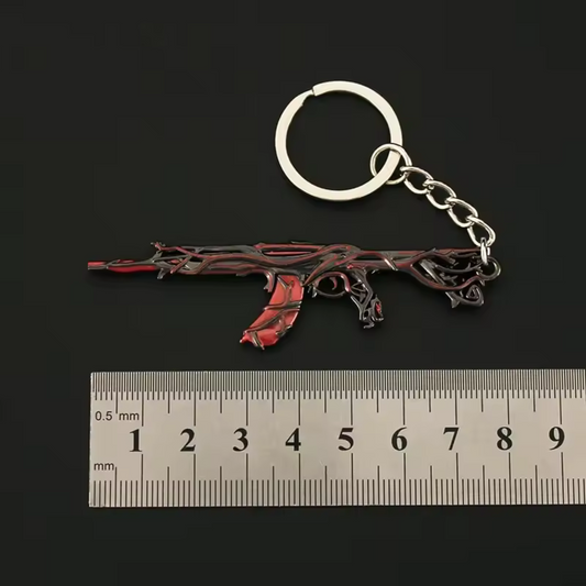 Porte-clé en argent – Skin Gaya Rouge de la Vandal Valorant
