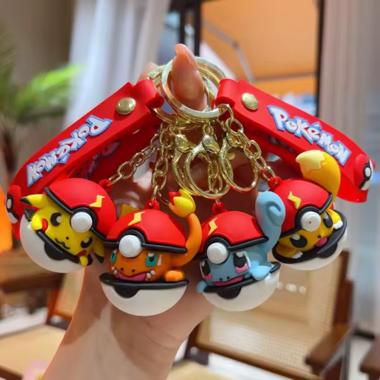 Pokémon Keychain – 4 models: Pokémon coming out of the Pokéball