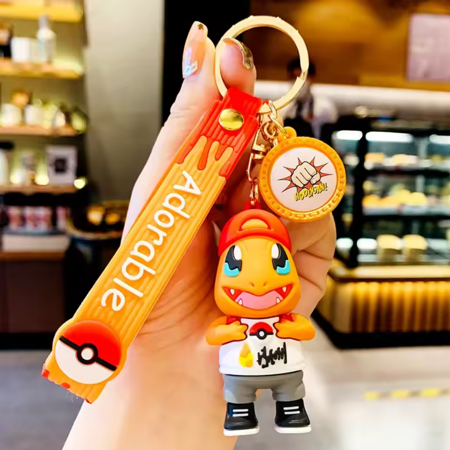 Porte-clé Pokémon (5 modèles différents) – Pikachu et Salamèche version swag