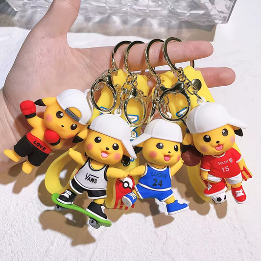 Pikachu Sports Keychain – 4 models: Basketball, Soccer &amp; Boxing