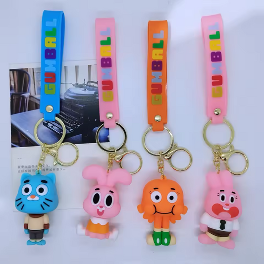 Die fantastische Welt von Gumball – Silikon-Schlüsselanhänger – 4 Modelle: Gumball, Anaïs, Darwin, Richard