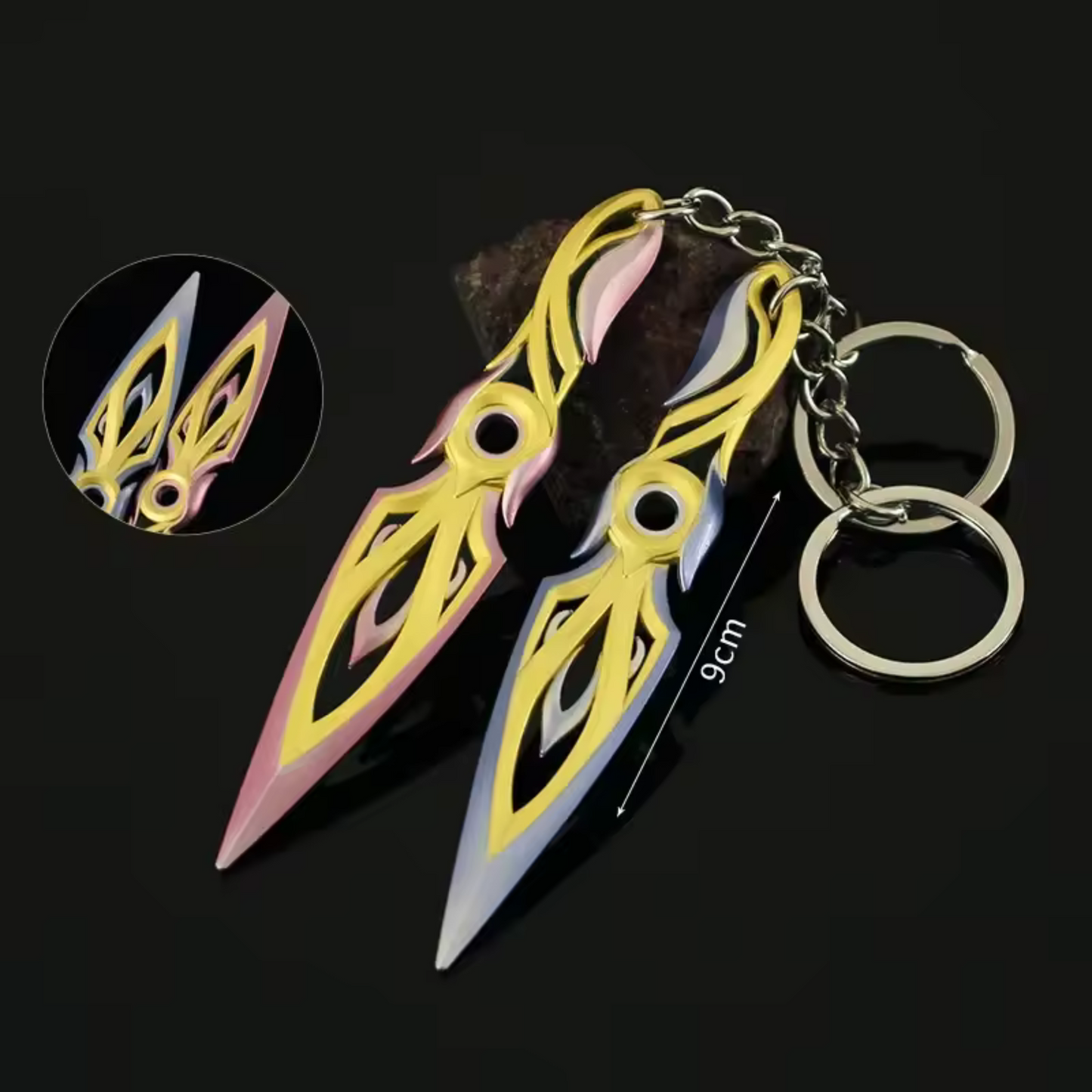Porte-clé en argent – Kunai Myosotis Valorant (2 coloris disponibles)