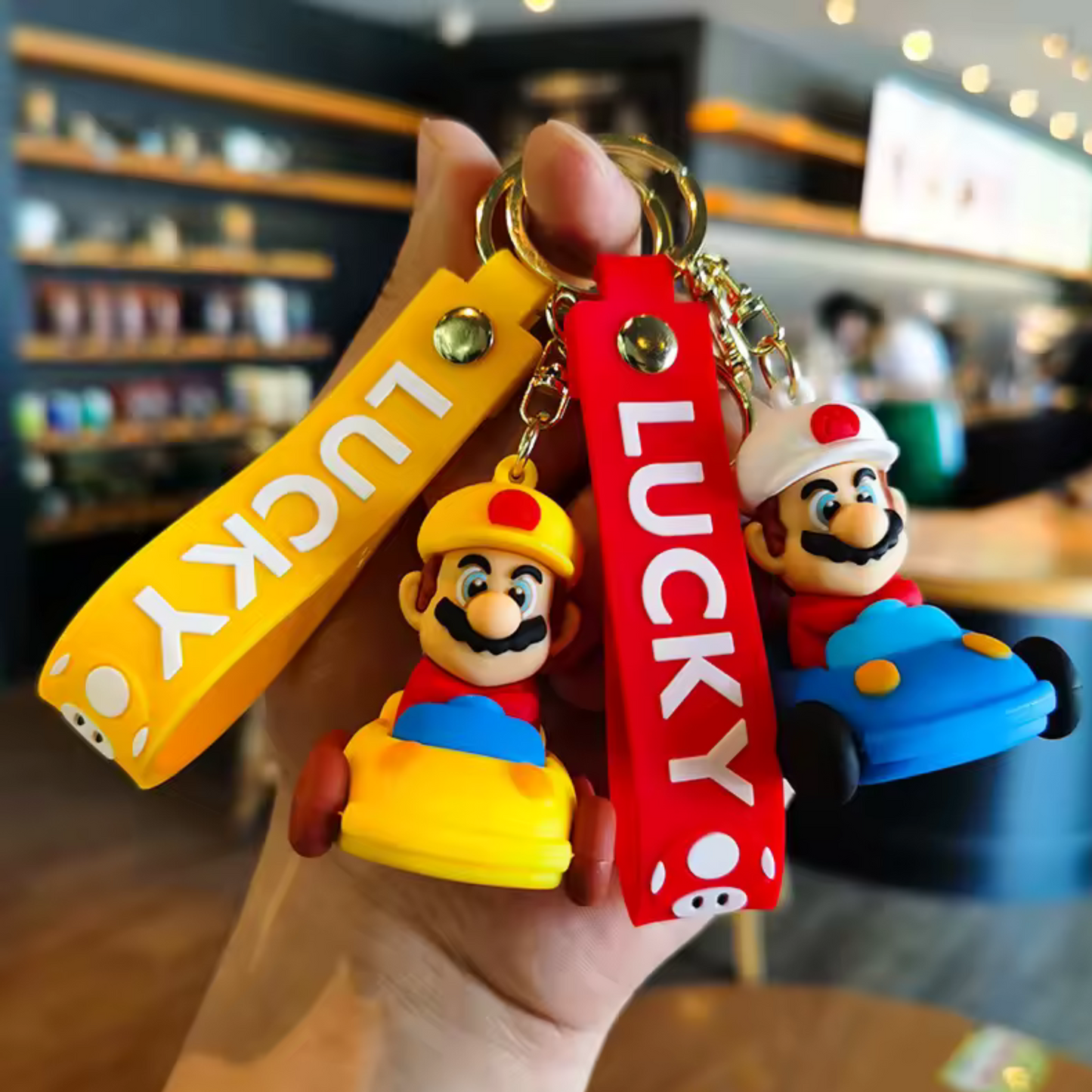 Porte-Clé Mario (2 modèles disponibles : Casquette Jaune et Casquette Blanche)