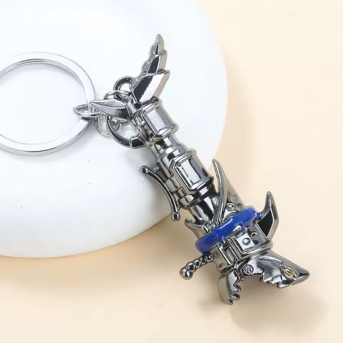 Porte-clé en argent – Canon Requin de Jinx (League of Legends)