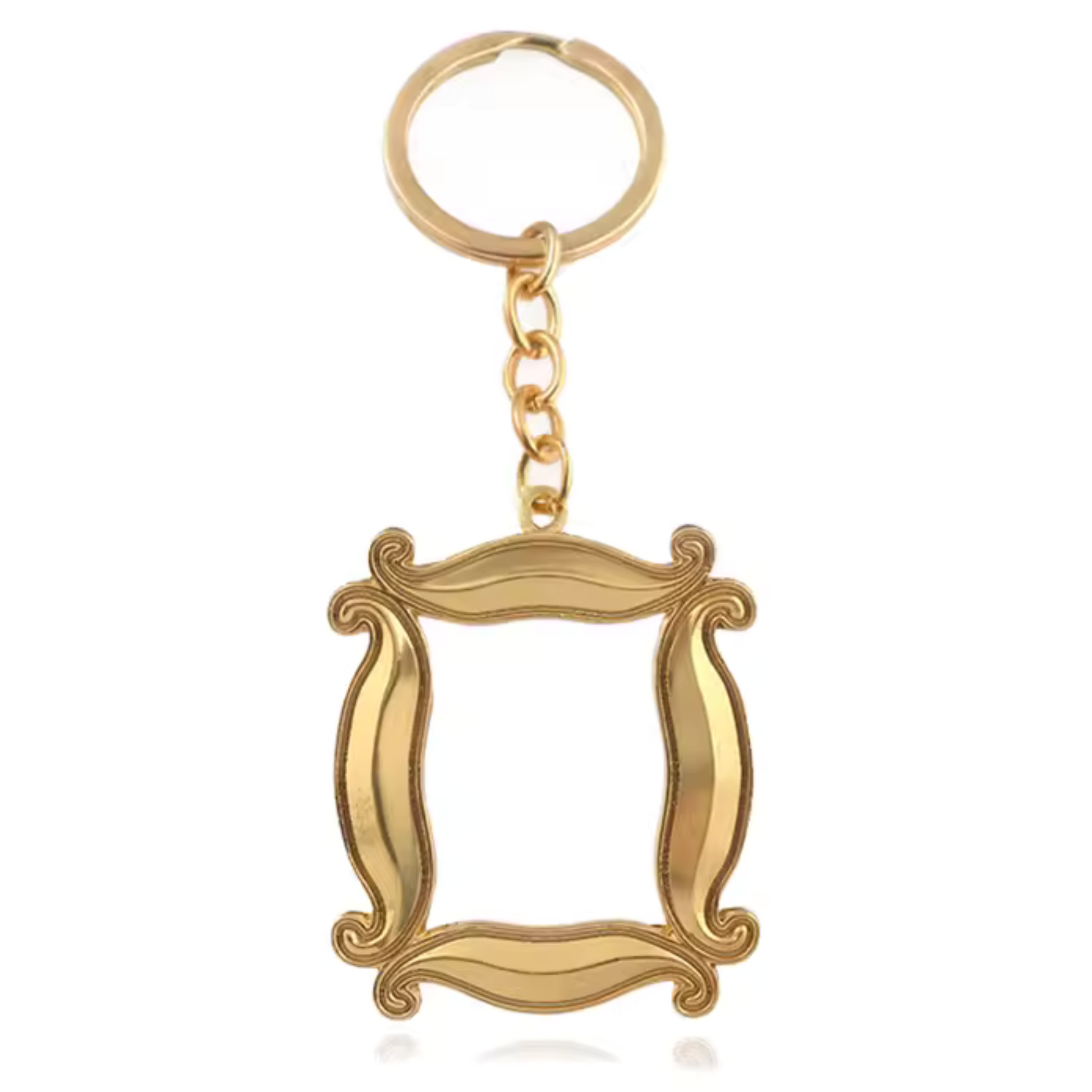 Porte-clé Friends cadre doré – version élégante du cadre du judas de Monica, accessoire culte pour fans