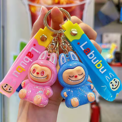 Porte-Clé Labubu Assis Brillant – Brillez en Douceur | 2 Coloris Disponibles