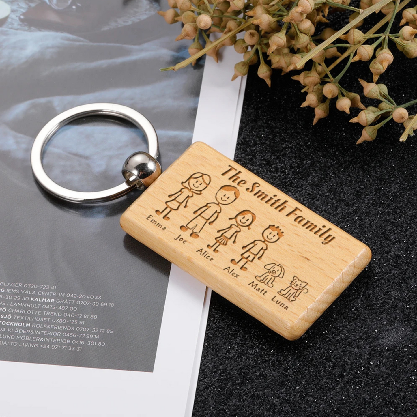 Wooden Heart USB Flash Drive with Personalized Box - Logo Engraving, Brown or Beige - Keychain