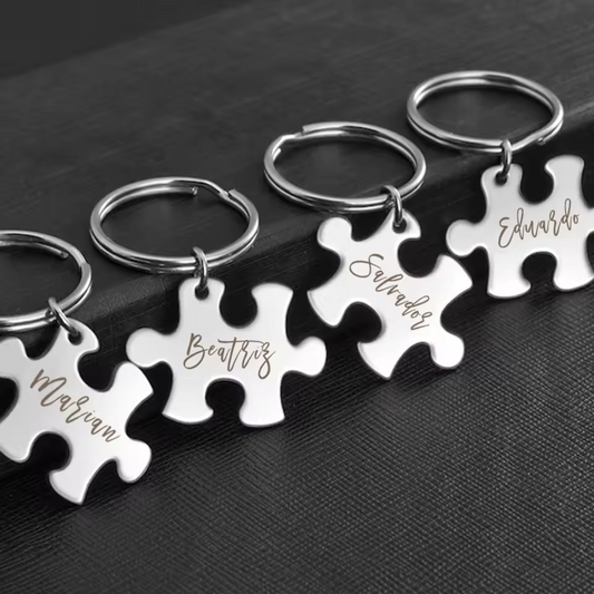 Personalized Puzzle Piece Keychain with First Name