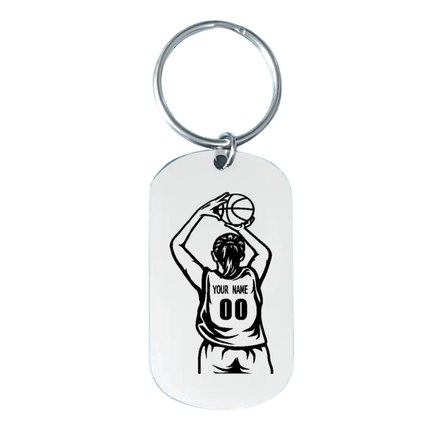 Personalized basketball keychain – Women and Men – Stainless steel