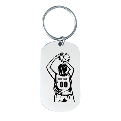 Personalized basketball keychain – Women and Men – Stainless steel