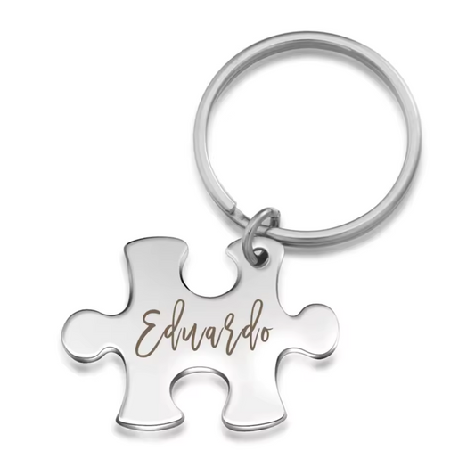 Personalized Puzzle Piece Keychain with First Name