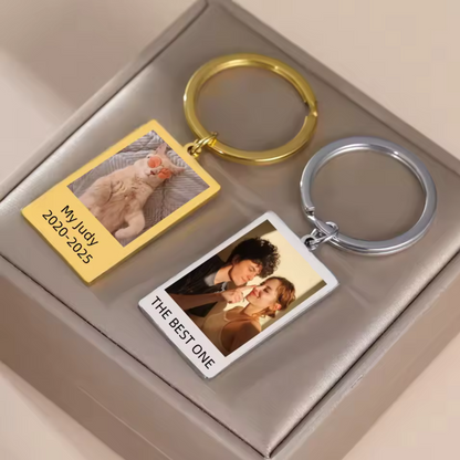 Porte-Clé Personnalisé avec Photo et Texte (3 coloris disponibles)