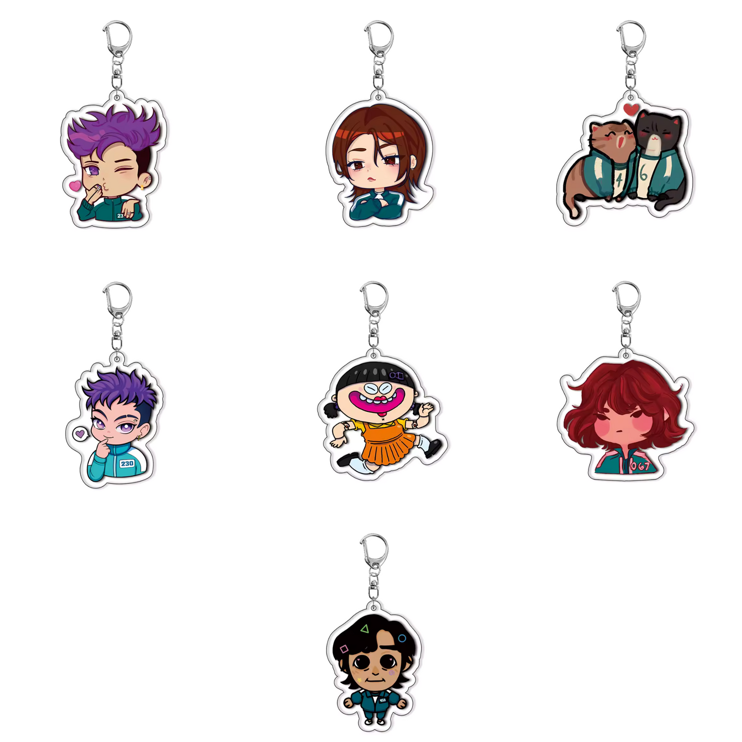 Squid Game Keychain – Collection of 7 Models Inspired by the Series