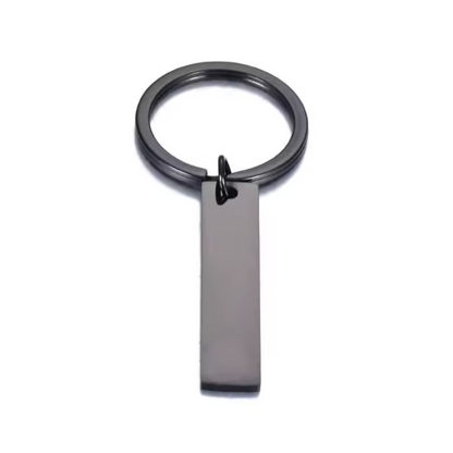 Personalized Rectangular Keychain with Engraved Name in Stainless Steel – A Unique and Elegant Accessory
