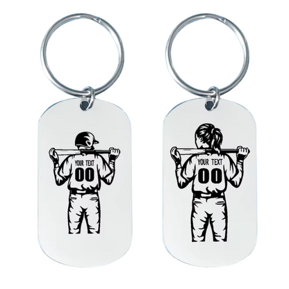 Personalized Baseball Keychain – Women and Men – Stainless Steel